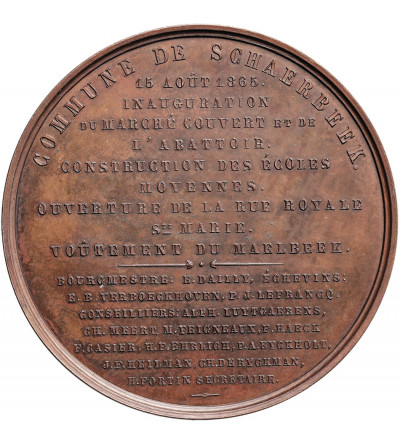 Belgia, Leopold I (1831-1865), Schaerbeek. Medal upamiętniający uroczyste inauguracje z dnia 15 sierpnia 1865