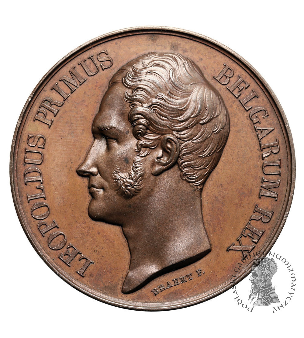 Belgia, Leopold I (1831-1865), Gandawa. Medal 1837 upamiętniający otwarcie linii kolejowej Gandawa - Termonde