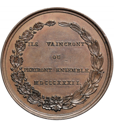 Belgium, Leopold I (1831-1865). Medal 1832 commemorating the Belgian-French Union