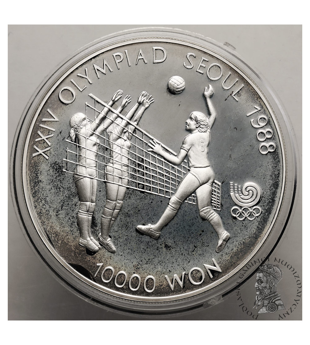 South Korea. 10000 Won 1987, XXIV Seoul Olympic Games 1988, Volleyball - Proof