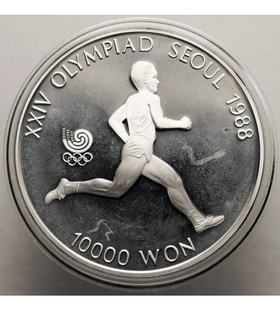 Korea Południowa. 10000 Won 1986, XXIV Igrzyska Olimpijskie w Seulu 1988, Maratończyk - Proof