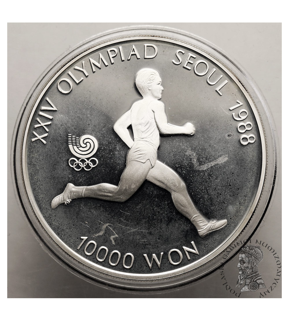 Korea Południowa. 10000 Won 1986, XXIV Igrzyska Olimpijskie w Seulu 1988, Maratończyk - Proof