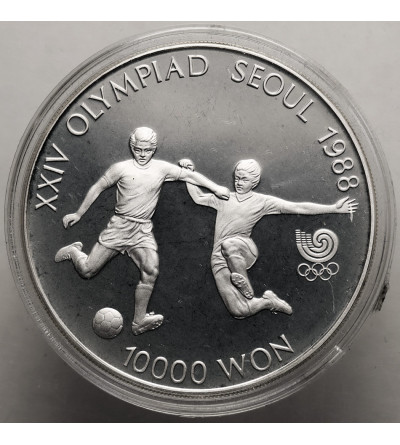 Korea Południowa. 10000 Won 1988, XXIV Igrzyska Olimpijskie w Seulu 1988, Piłka nożna - Proof
