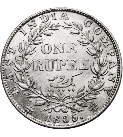 Indie Brytyjskie. East India Company, Wiliam IV. 1 rupia 1835 F (c) Kalkuta