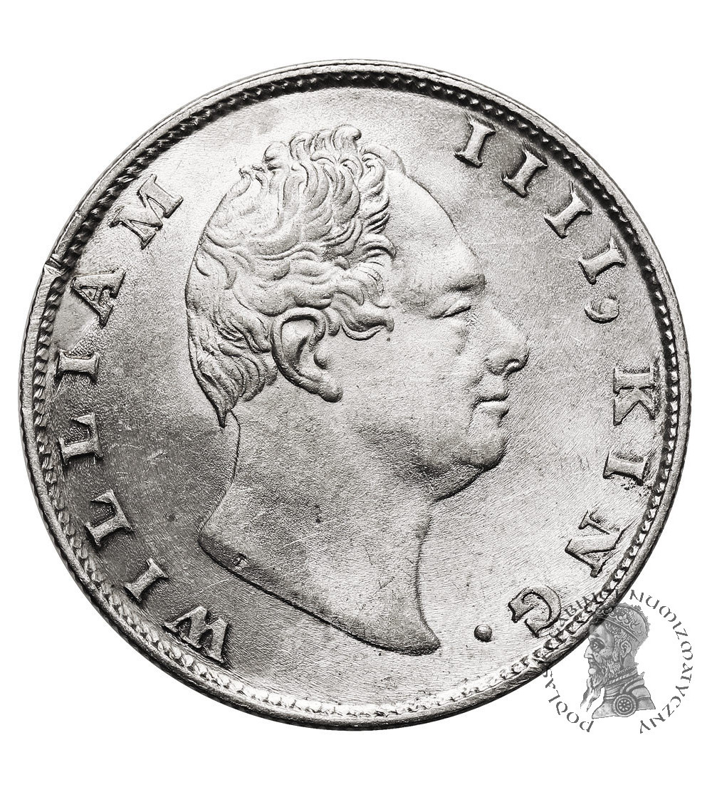 India British. East India Company, William IV. Rupee 1835 F, (c) Calcutta mint