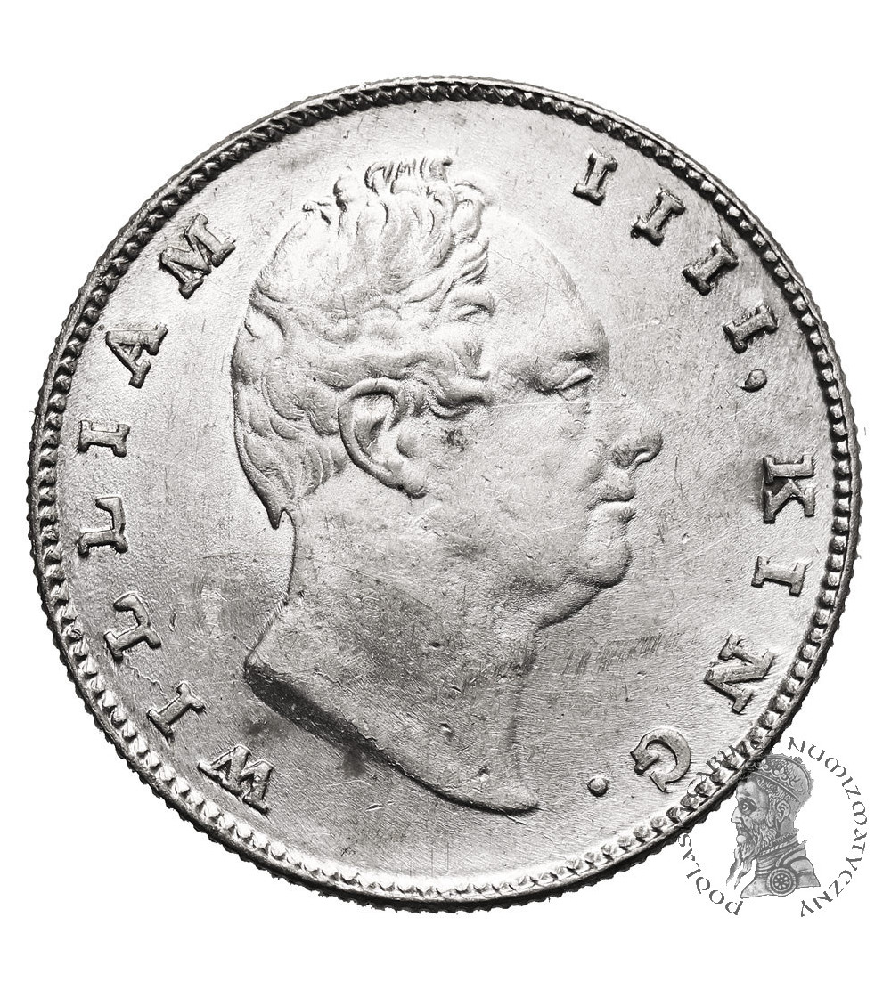 Indie Brytyjskie. East India Company, Wiliam IV. 1 rupia 1835 (b), Bombay mint Indie Brytyjskie. East India Company, Wiliam IV. 1 rupia 1835 (b), Bombay mint