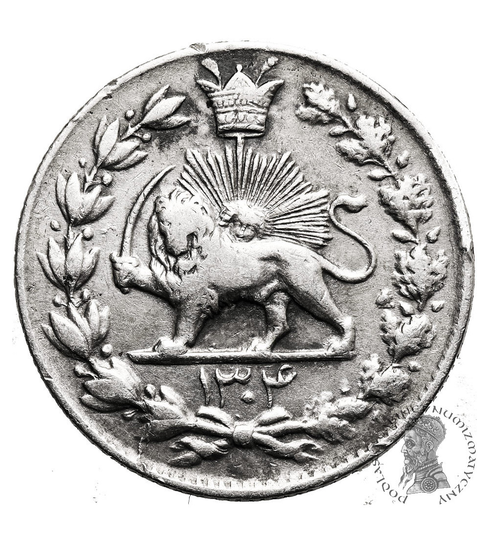 Iran, Reza Shah, AH 1344-1360 / 1925-1941. 2000 Dinarów (2 Kran / 2 Qiran), SH 1304 / 1925 AD Iran, Reza Shah, AH 1344-1360 / 1925-1941. 2000 Dinarów (2 Kran / 2 Qiran), SH 1304 / 1925 AD