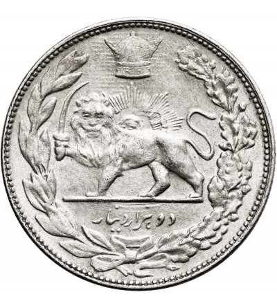 Iran, Reza Shah 1925-1941. 2000 Dinars (2 Kran), SH 1307 / 1928 AD