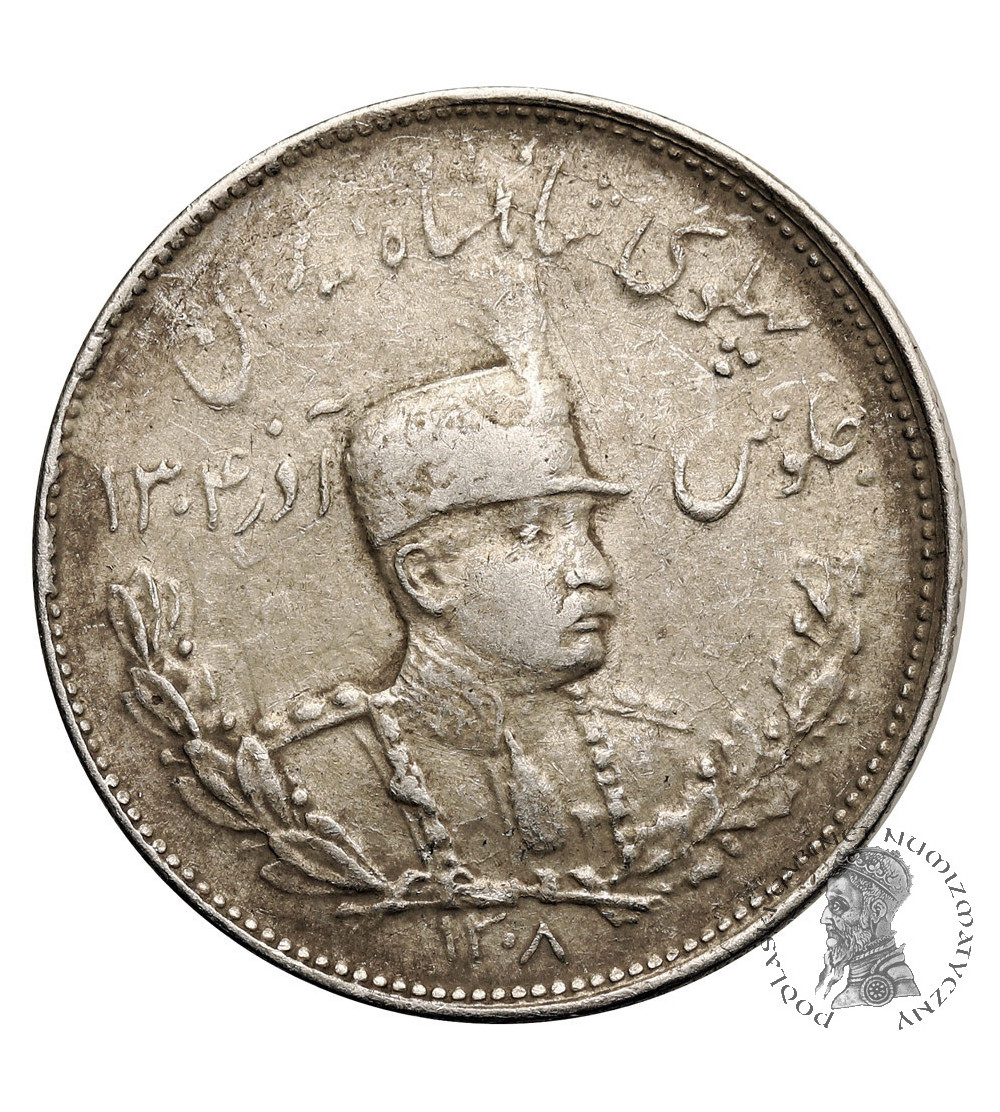 Iran, Reza Shah 1925-1941. 2000 Dinarów (2 Kran), SH 1308 / 1929 AD Iran, Reza Shah 1925-1941. 2000 Dinarów (2 Kran), SH 1308 / 1929 AD