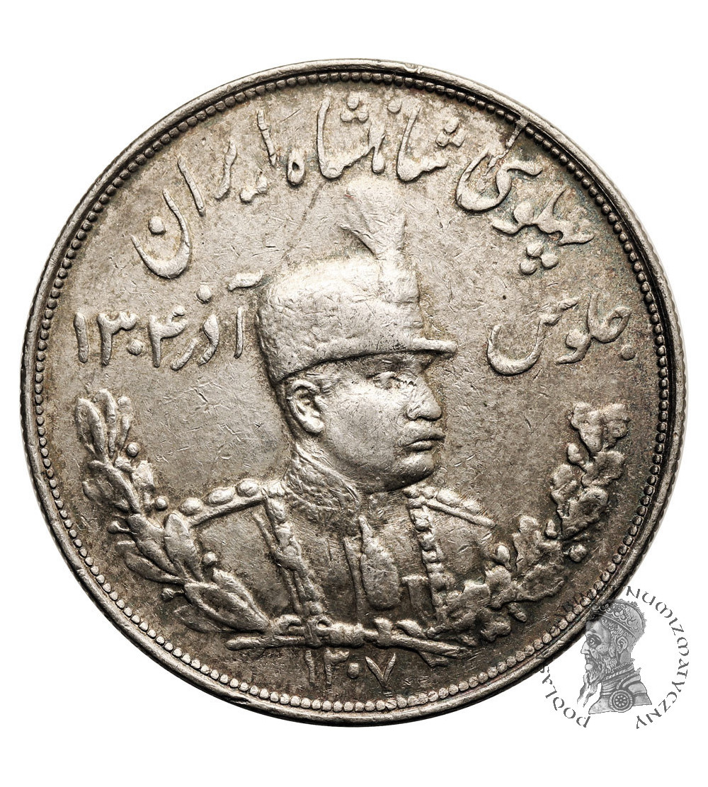 Iran, Reza Shah 1925-1941. 5000 Dinarów (5 Kran), SH 1307 / 1928 AD Iran, Reza Shah 1925-1941. 5000 Dinarów (5 Kran), SH 1307 / 1928 AD