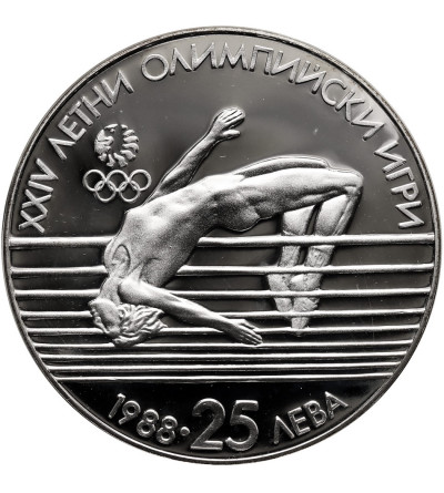 Bulgaria. 25 Leva 1988, Summer Olympics 1988, Seoul, High jump - Proof