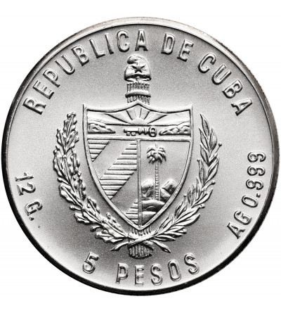 Cuba. 5 Pesos 1986, Winter Olympics 1988, Calgary, Skating