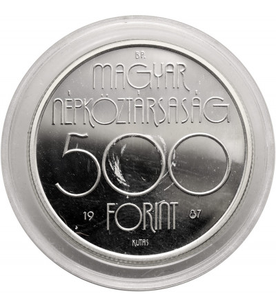 Hungary. 500 Forint 1987, XXIV Summer Olympics, Seoul 1988, Wrestling - Proof