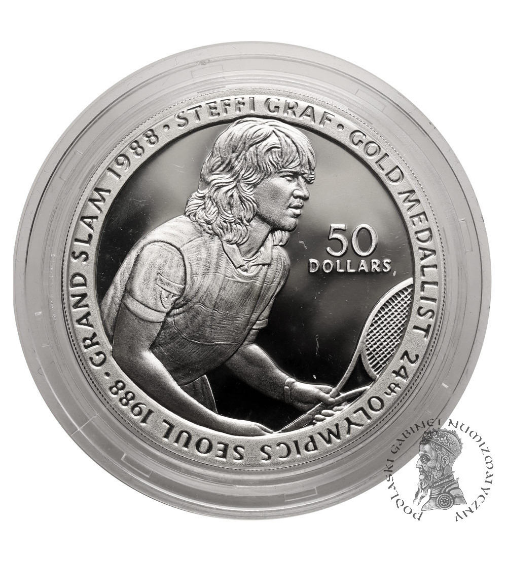 Niue, Elizabeth II (1952-2022). 50 Dollars 1989, Steffi Graf Niue, Elizabeth II (1952-2022). 50 Dollars 1989, Steffi Graf