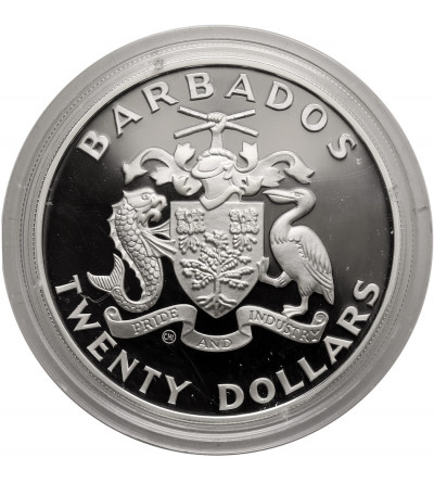 Barbados, Elizabeth II (1952-2022). 20 Dollars 1989, XXIV Summer Olympics, Seoul 1988 - Proof