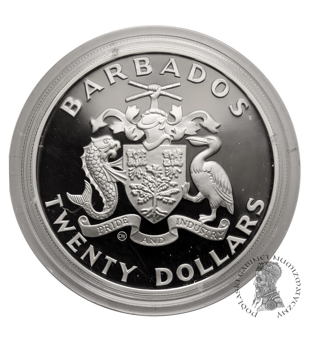 Barbados, Elżbieta II (1952-2022). 20 dolarów 1989, XXIV Letnie Igrzyska Olimpijskie, Seul 1988 - Proof