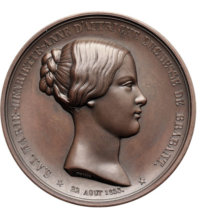 Belgium, Leopold I of Belgium (1831-1865). Medal 1853 commemorating the Guarantee of Safety and Welfare to Marie Henrietta