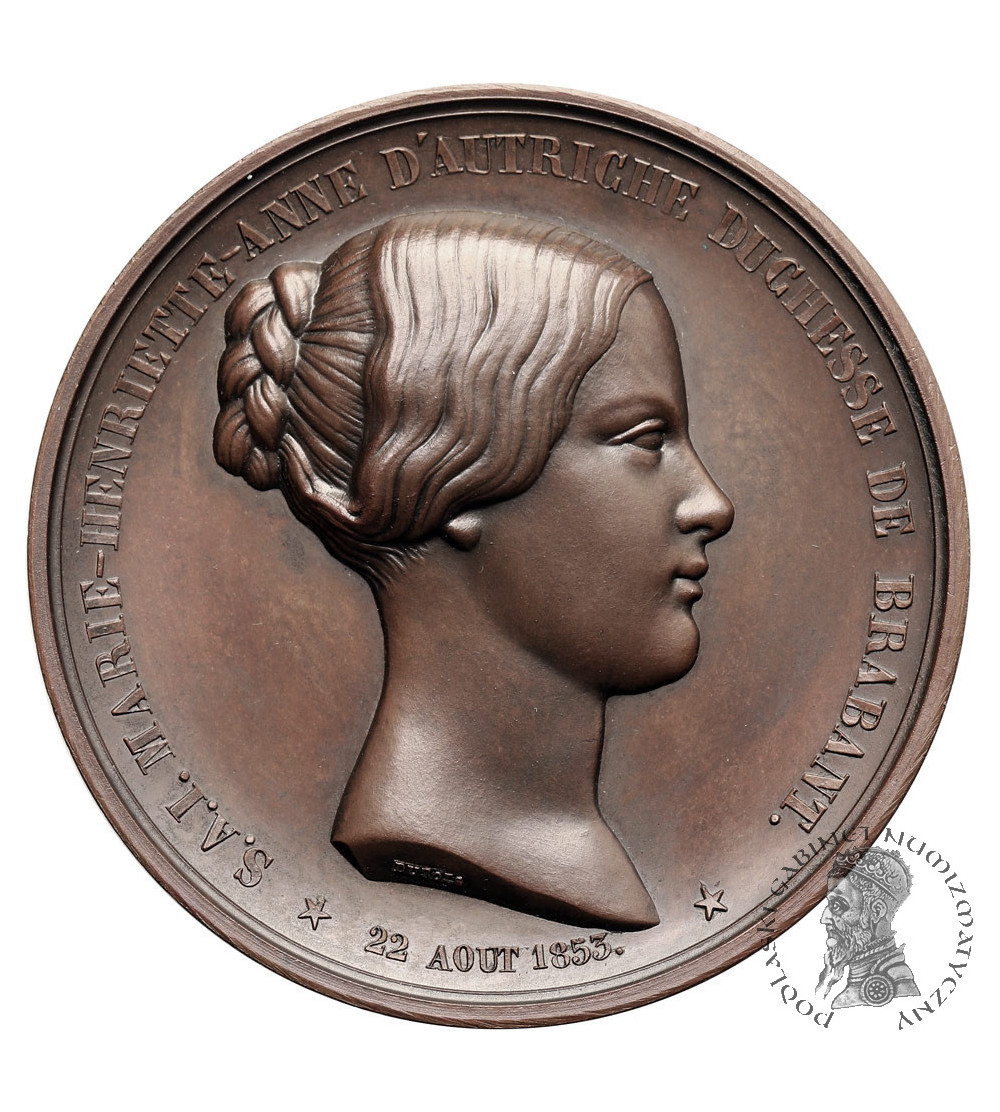 Belgium, Leopold I of Belgium (1831-1865). Medal 1853 commemorating the Guarantee of Safety and Welfare to Marie Henrietta Belgium, Leopold I of Belgium (1831-1865). Medal 1853 commemorating the Guarantee of Safety and Welfare to Marie Henrietta