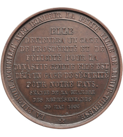 Belgium, Leopold I of Belgium (1831-1865). Medal 1853 commemorating the Guarantee of Safety and Welfare to Marie Henrietta