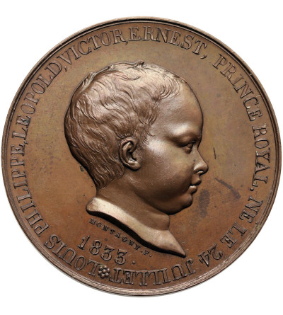 Belgia, Leopold I Koburg (1831-1865). Medal 1833 upamiętniający narodziny Ludwika Filipa (Louis-Philippe)