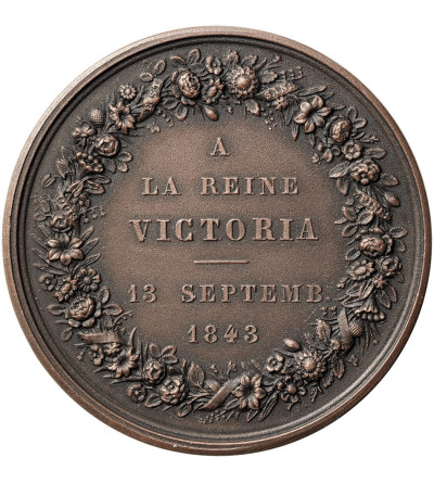 Belgia, Leopold I Koburg (1831-1865). Medal upamiętniający wizytę Królowej Wiktorii w Belgii dnia 13 września 1843