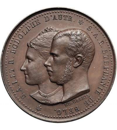 Belgium, Leopold II (1865-1909). Medal 1881 commemorating the marriage of Rudolf of Austria and Stephanie of Belgium