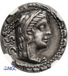 The Roman Republic. L. Procilius. AR Denar (Serratus), 80 BC, Rome mint