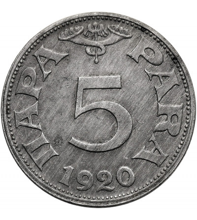 Jugosławia, Piotr I Karadziordziewić (1918-1921). 5 Para 1920