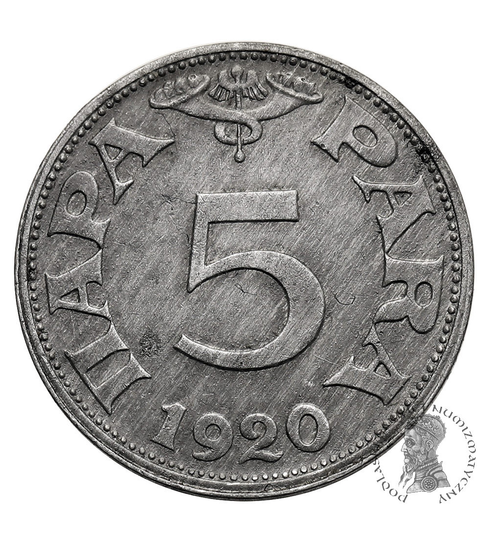 Jugosławia, Piotr I Karadziordziewić (1918-1921). 5 Para 1920