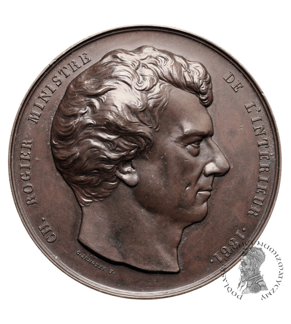 Belgium, Leopold I (1831-1865). Medal 1861 commemorating Minister of the Interior Ch. Rogier honored with the Iron Cross Belgium, Leopold I (1831-1865). Medal 1861 commemorating Minister of the Interior Ch. Rogier honored with the Iron Cross