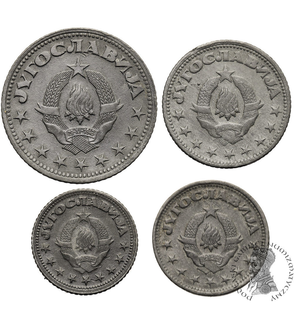 Jugosławia, Demokratyczna Federalna Jugosławia (1943-1945). Zestaw 50 Para, 1, 2, 5 Dinarów 1945 (4 sztuki) Jugosławia, Demokratyczna Federalna Jugosławia (1943-1945). Zestaw 50 Para, 1, 2, 5 Dinarów 1945 (4 sztuki)