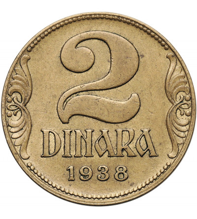 Jugosławia, Piotr II Karadziordziewić (1934-1945). 2 Dinary 1938 - mała korona