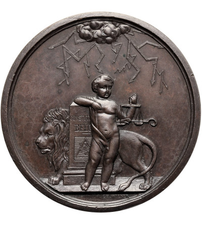 Belgium, Leopold II (1865-1909). Medal 1868 in honor of J. A. Mullie, mayor (bugomaster) of St. Genois, Communal Cemetery