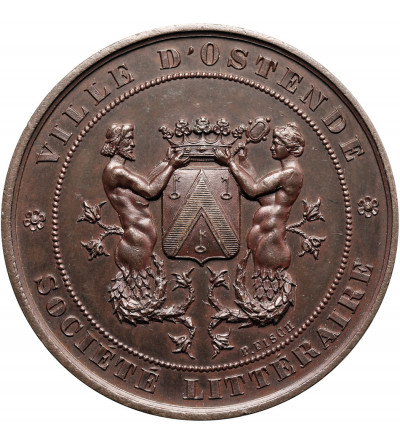Belgium, Ostend, Leopold II (1865-1909). Medal 1887 commemorating the 100th anniversary of the Literary Society