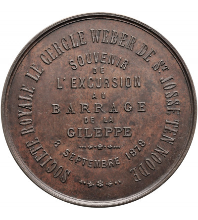 Belgium, Verviers, Leopold II (1865-1909). Medal 1878 commemorating the Inauguration of the Gileppe Dam