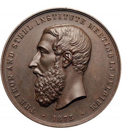 Belgium, Leopold II (1865-1909). Medal 1873 commemorating the cordial reception of the members of the Iron and Steel Institute