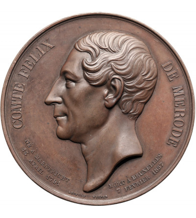 Belgia, Leopold I (1831-1865). Medal 1857 upamiętniający Hrabiego Felixa de Merode (1791-1857)