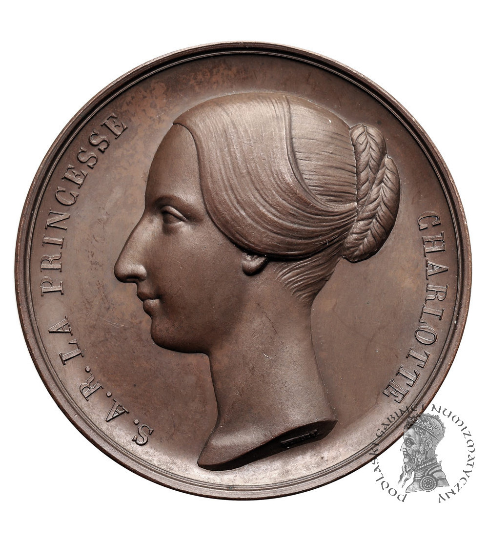 Belgia, Leopold I (1831-1865). Medal 1855 honorujący Księżniczkę Marię Charlottę Koburg (1840-1927)