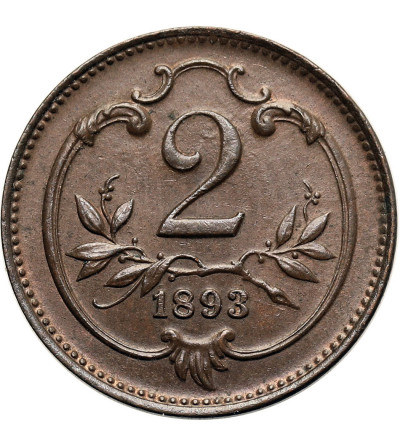 Austria (Cesarstwo Austro-Węgry), Franciszek Józef I (1848-1916). 2 halerze 1893