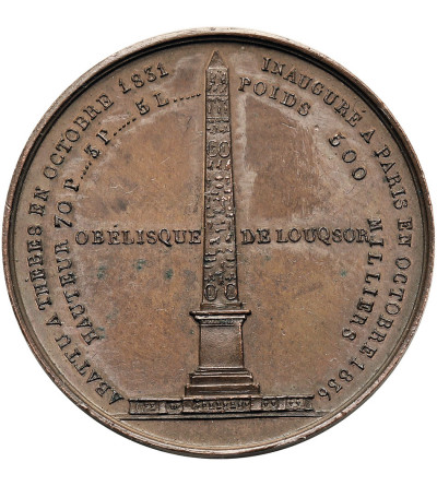 Francja, Ludwik Filip I (1830-1848). Medal 1836 upamiętniający inaugurację Obelisku z Luxoru (OBÉLISQUE DE LOUQSOR)