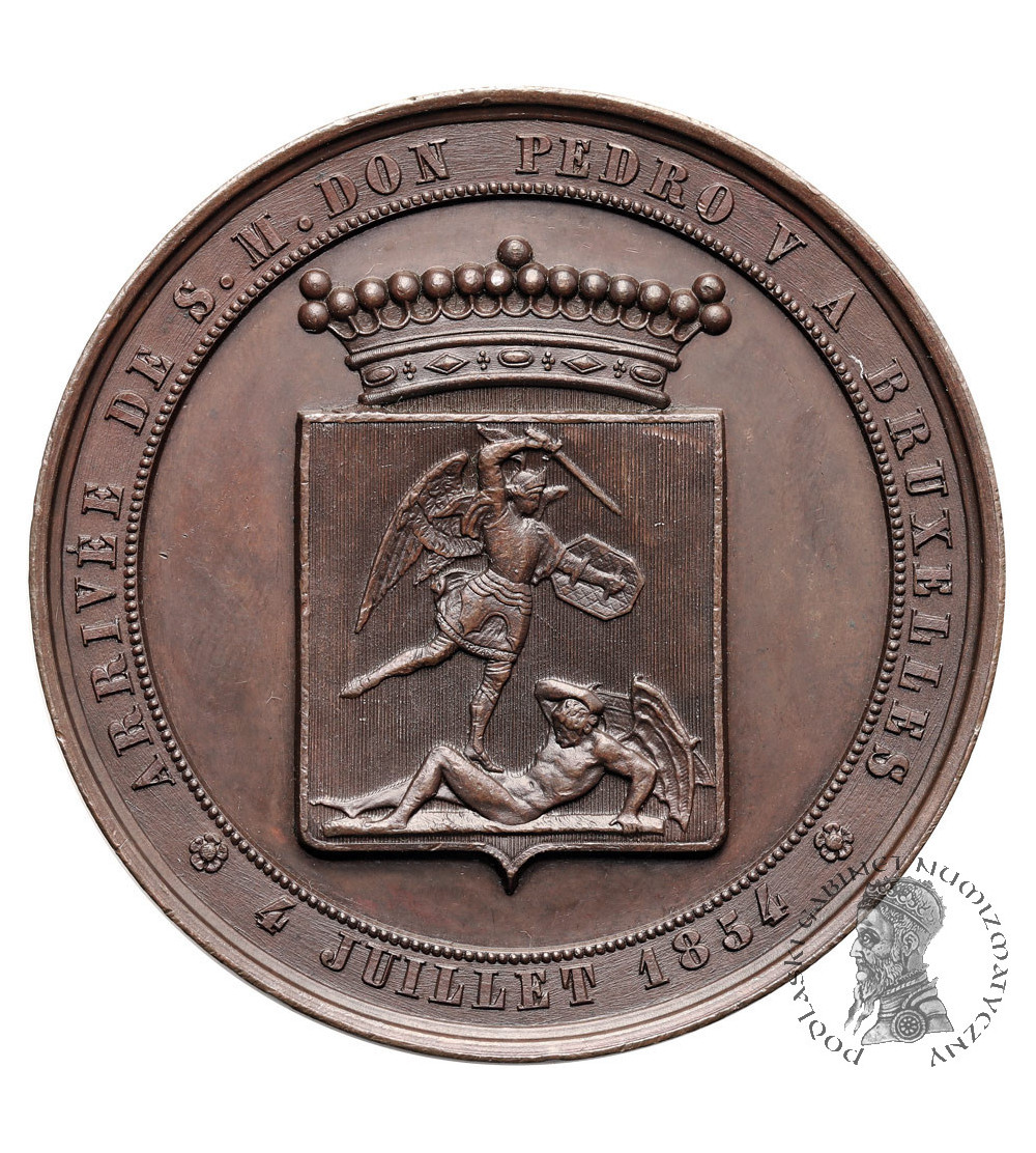 Belgium, Brussels, Leopold I (1831-1865). Medal 1854 visit of King Pedro V of Portugal (1853-1861) to Brussels
