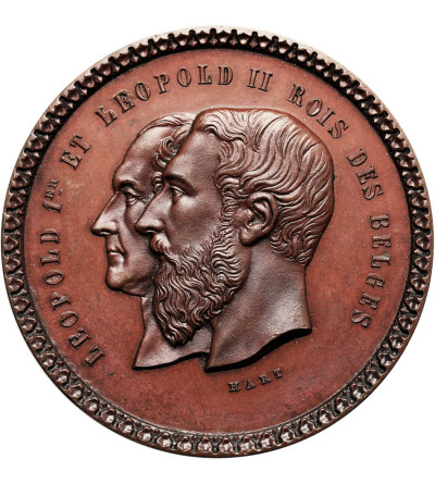 Belgia, Hainaut, Leopold II (1865-1909). Medal 1880 upamiętniający 50-lecie Niepodległości