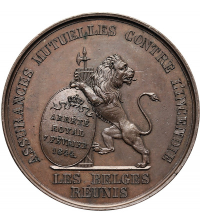 Belgium, Leopold I (1831-1865). Medal commemorating the Royal Decree of February 7, 1844, , “L'UNION FAIT LA FORCE”