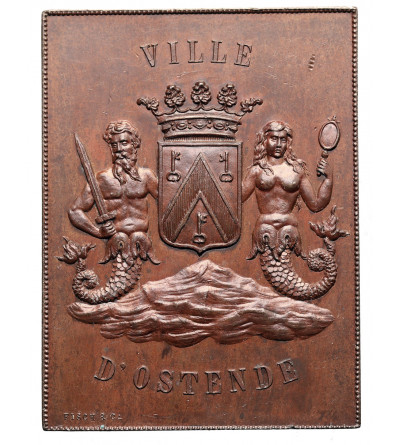 Belgium, Ostend, Leopold II (1865-1909). Plaque 1898 commemorating the new naval facilities