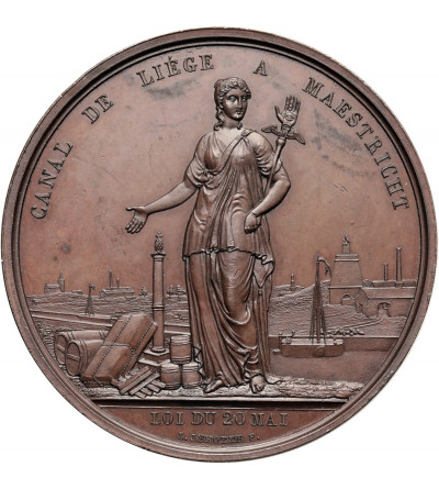 Belgium, Leopold I (1831-1865). Medal commemorating the Act of May 20, 1845 on the construction of the Liège-Maastricht Canal