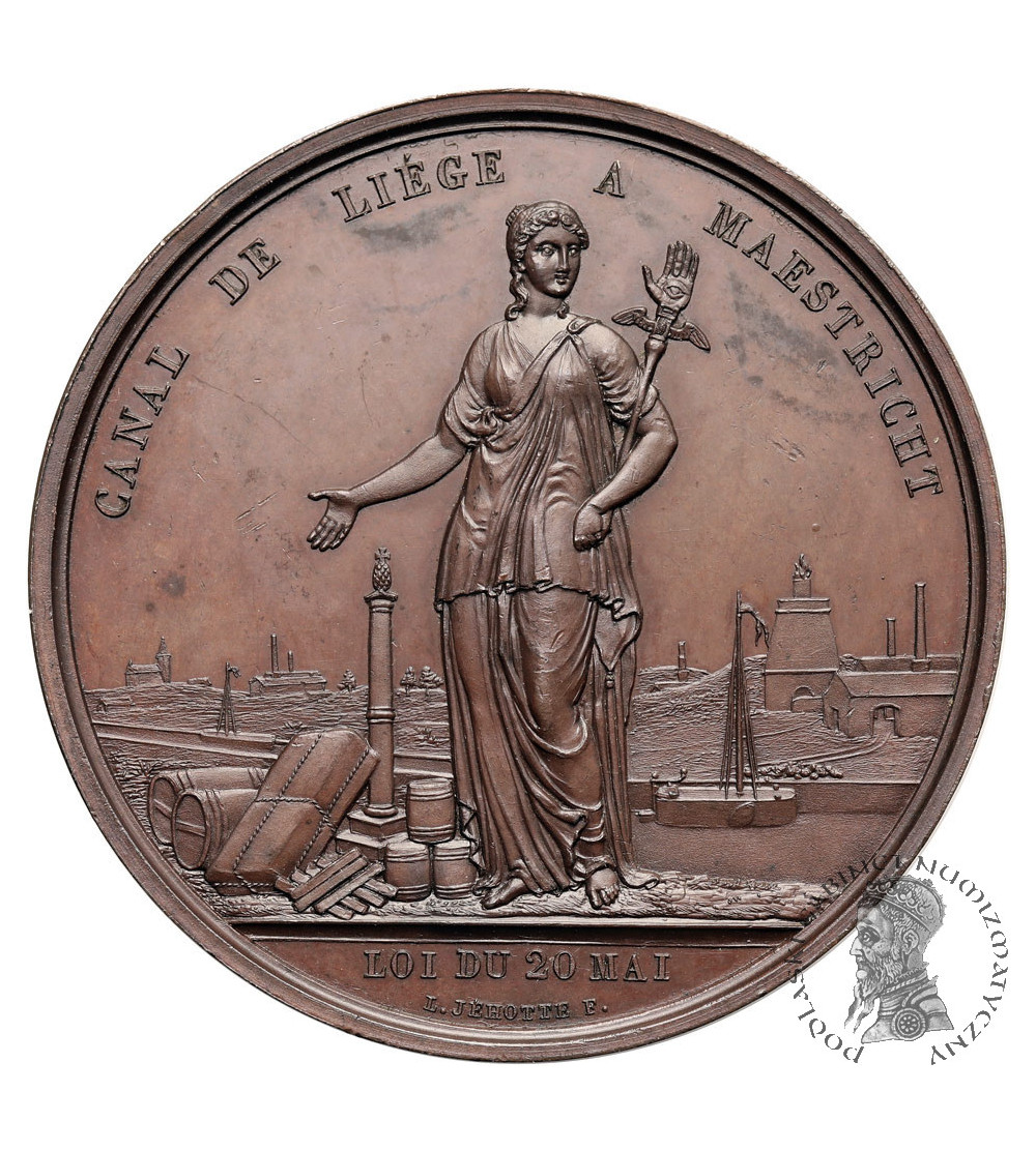 Belgia, Leopold I (1831-1865). Medal upamiętniający Ustawę z 20 maja 1845 o budowie Kanału Liège-Maastricht Belgia, Leopold I (1831-1865). Medal upamiętniający Ustawę z 20 maja 1845 o budowie Kanału Liège-Maastricht