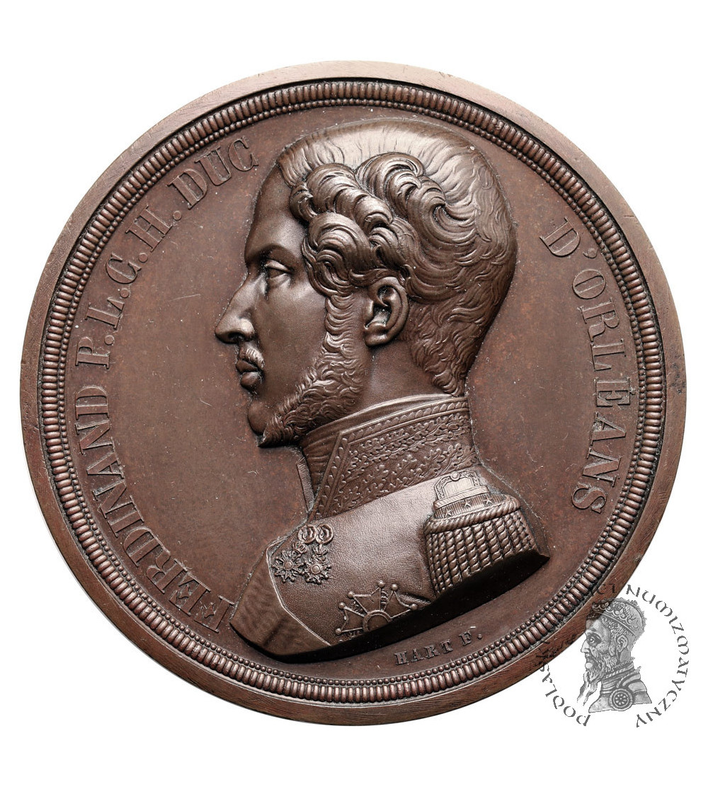 Francja, Ludwik Filip I (1830-1848). Medal 1842 poświęcony pamięci Ferdynanda Filipa (1810-1842), księcia Orleanu Francja, Ludwik Filip I (1830-1848). Medal 1842 poświęcony pamięci Ferdynanda Filipa (1810-1842), księcia Orleanu