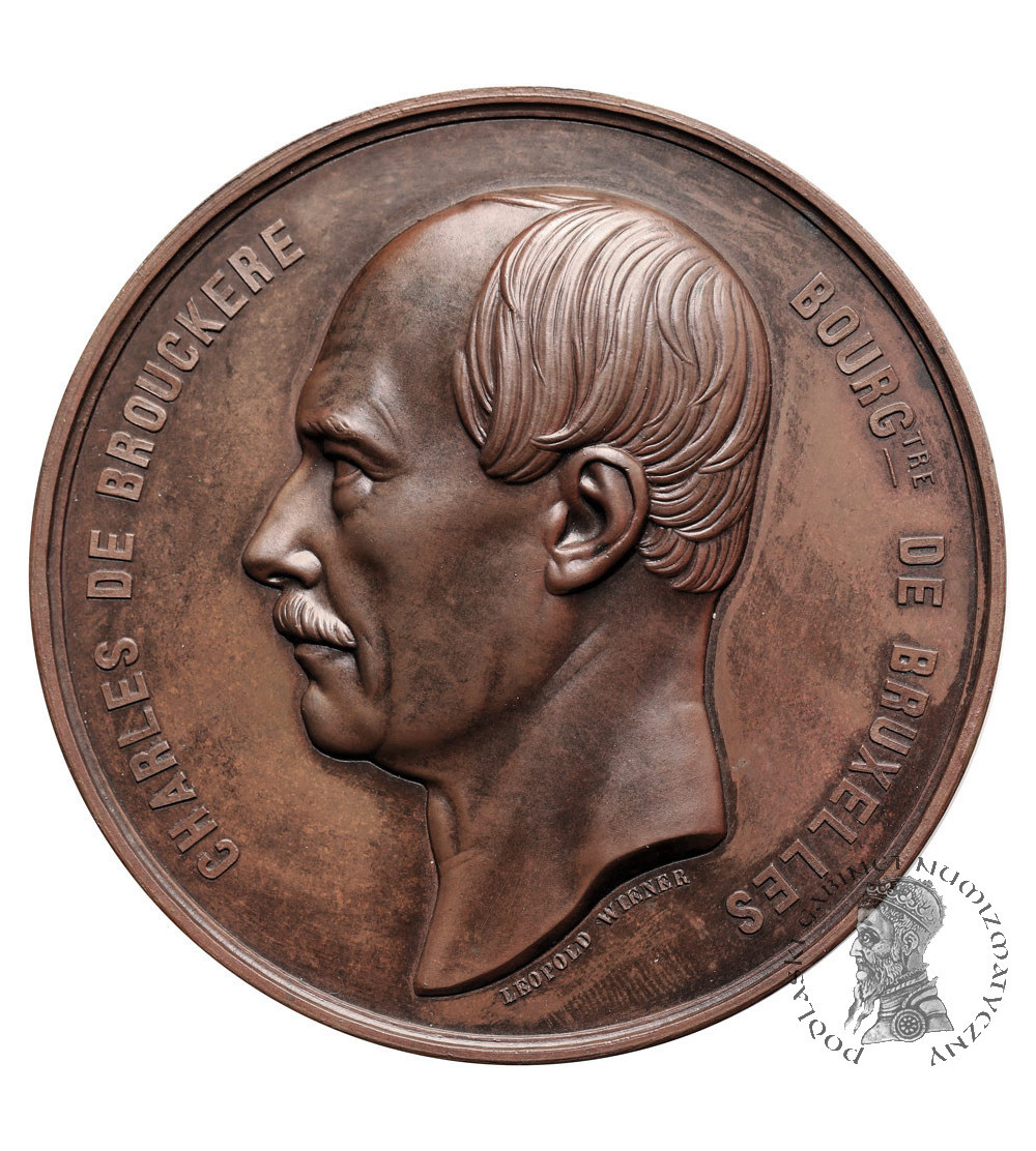 Belgia, Bruksela, Leopold I (1831-1865). Medal upamiętniający Charles de Brouckere (1796-1860) Belgia, Bruksela, Leopold I (1831-1865). Medal upamiętniający Charles de Brouckere (1796-1860)