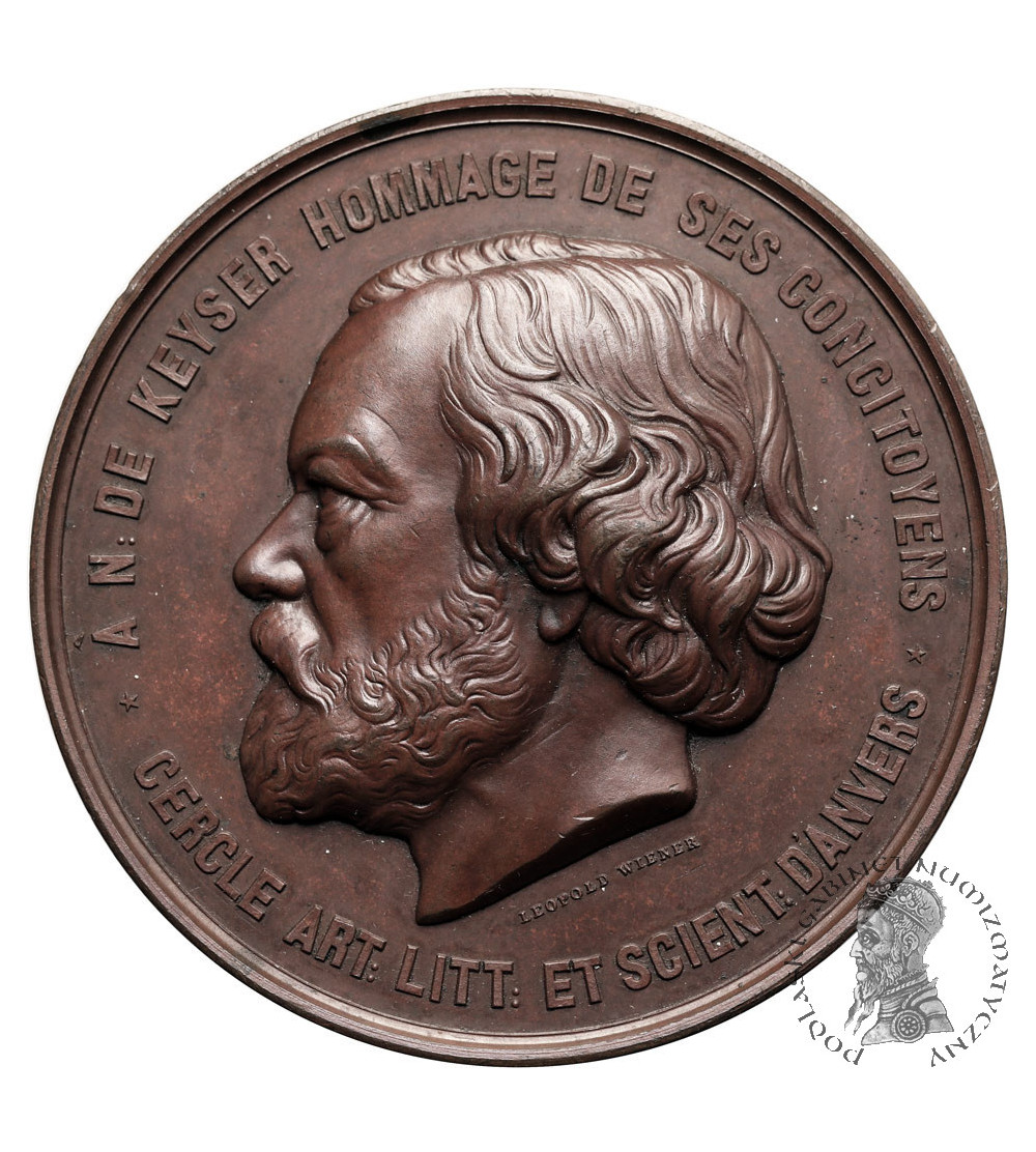 Belgium, Leopold II (1865-1909). Medal 1872 on the Inauguration of Monumental Paintings at the Antwerp Museum Belgium, Leopold II (1865-1909). Medal 1872 on the Inauguration of Monumental Paintings at the Antwerp Museum
