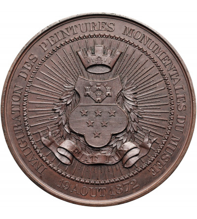 Belgium, Leopold II (1865-1909). Medal 1872 on the Inauguration of Monumental Paintings at the Antwerp Museum